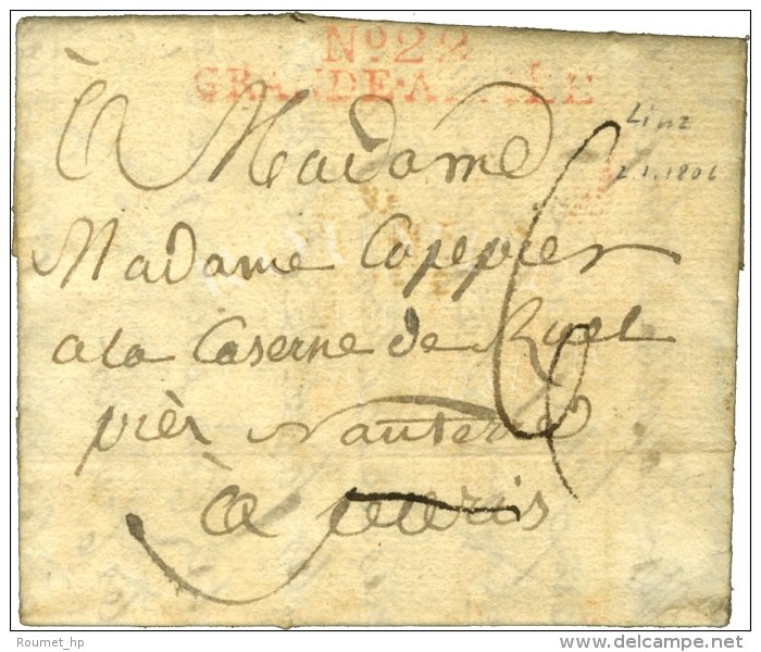 N° 22 / GRANDE ARMÉE Rouge Sur Lettre Avec Texte Daté De Lintz (Haute Autriche) Le 2 Janvier... - Legerstempels (voor 1900)