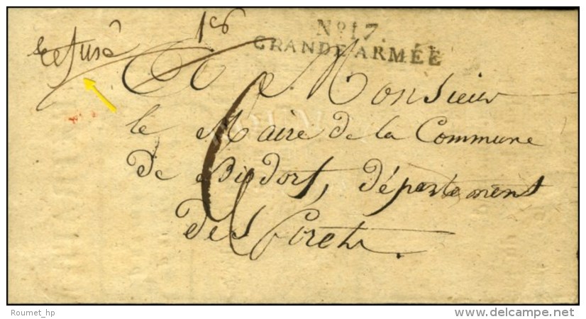 N° 17 / GRANDE ARMÉE Sur Un Extrait Mortuaire Imprimé Daté De Posen Le 19 Juin 1808, Au... - Legerstempels (voor 1900)