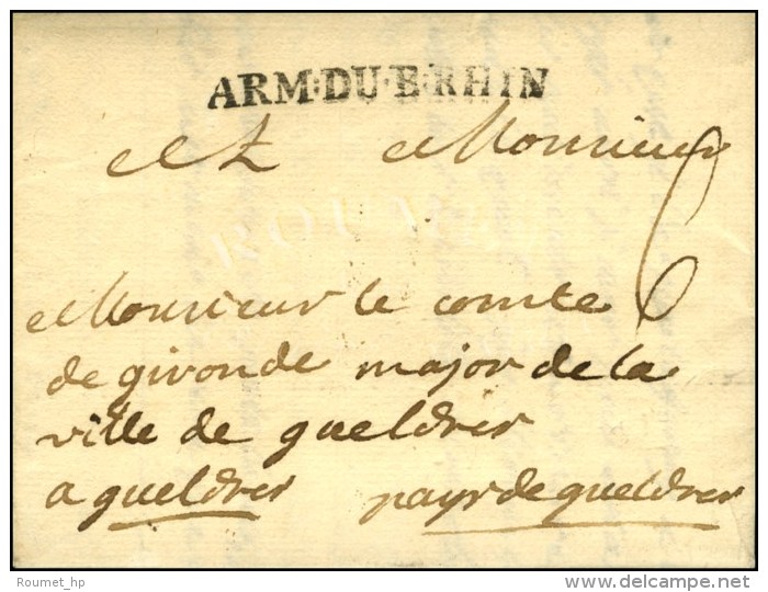 ARM : DU.B : RHIN (N°7A 18) Sur Lettre Avec Texte Daté Au Camp De Vrendance Le 16 Octobre 1762. - SUP. -... - Legerstempels (voor 1900)