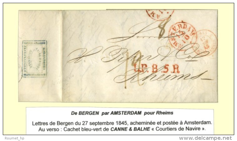Lettre Avec Texte Daté De Bergen Le 27 Septembre 1845 Acheminée Et Postée à Amsterdam... - Andere & Zonder Classificatie