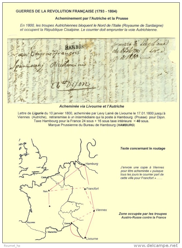 Lettre Avec Texte Datée De Ligurie Le 10 Janvier 1800 Acheminée Par Levy Lainé De Livourne Le... - Andere & Zonder Classificatie