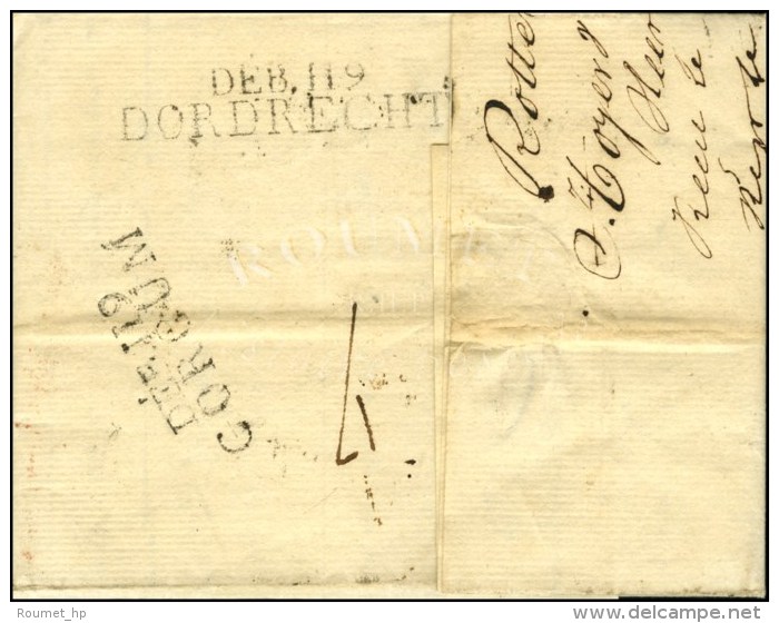 Lettre Avec Texte Daté De Rotterdam Le 15 Décembre 1820. Au Verso, DÉB. 119 / DORDRECHT Et... - 1792-1815: Veroverde Departementen