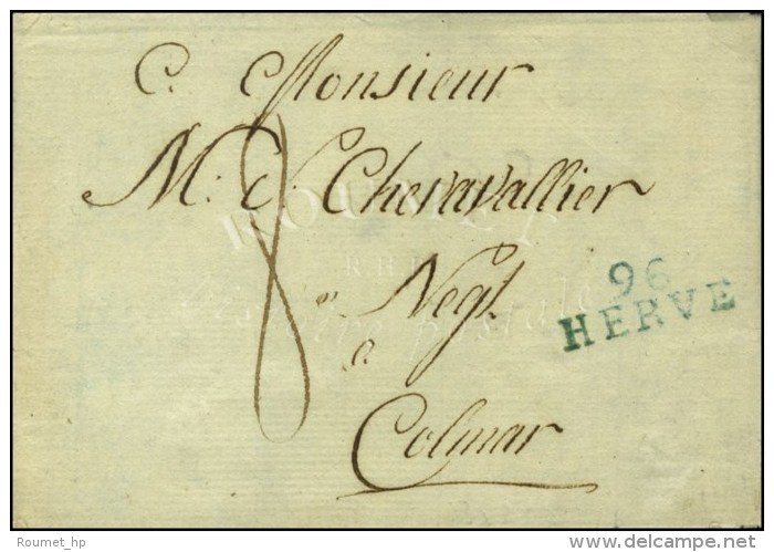 96 / HERVE Bleu Sur Lettre Avec Texte Daté 1808. - SUP. - 1792-1815: Dipartimenti Conquistati