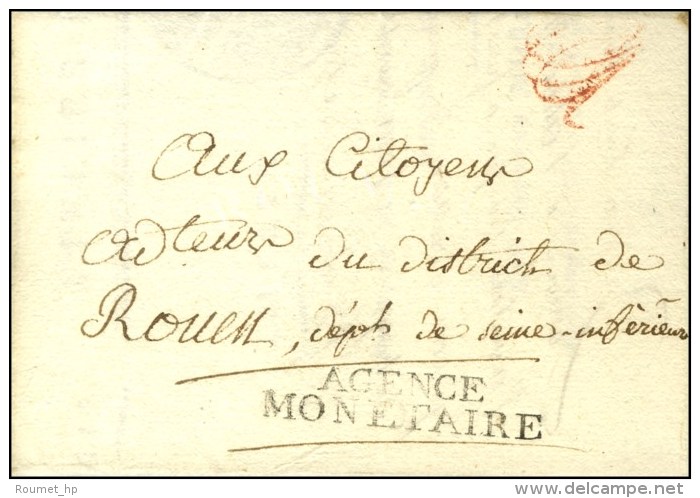 AGENCE / MONETAIRE (S N°741) Sur Lettre Avec Texte Daté De Paris An 2. - SUP. - Cartas Civiles En Franquicia