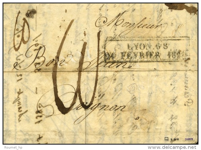 Cachet D'essai Encadré LYON 68 / 21 FEVRIER 1828. - TB. - Andere & Zonder Classificatie