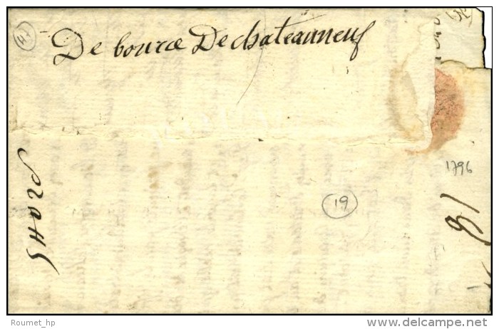 '' Debourcé De Chateauneuf '' Sur Lettre De Niort. 1796. - TB / SUP. - ....-1700: Voorlopers