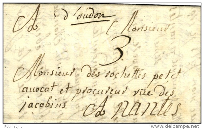 '' D'oudon '' (L. N° 4) Sur Lettre Avec Texte Daté à La Guillardière Le 29 Septembre 1741.... - ....-1700: Voorlopers