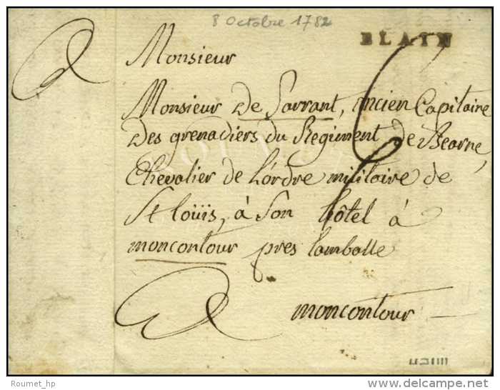 BLAIN (L. N° 1) Sur Lettre Avec Texte Daté Le 8 Octobre 1782. - SUP. - R. - ....-1700: Voorlopers