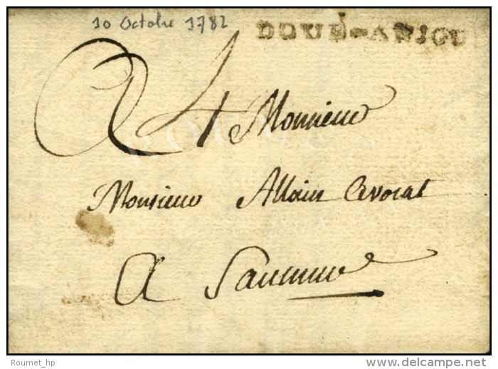 DOUE-ANJOU (L. N° 2) Sur Lettre Avec Texte Daté D'Aubigné Le 10 Octobre 1782. - TB. - ....-1700: Voorlopers