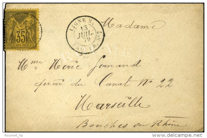 Càd LIGNE N / PAQ. FR. N°7 / N° 93 (infime Def.) Sur Lettre Pour Marseille. 1879. - TB. - Correo Marítimo