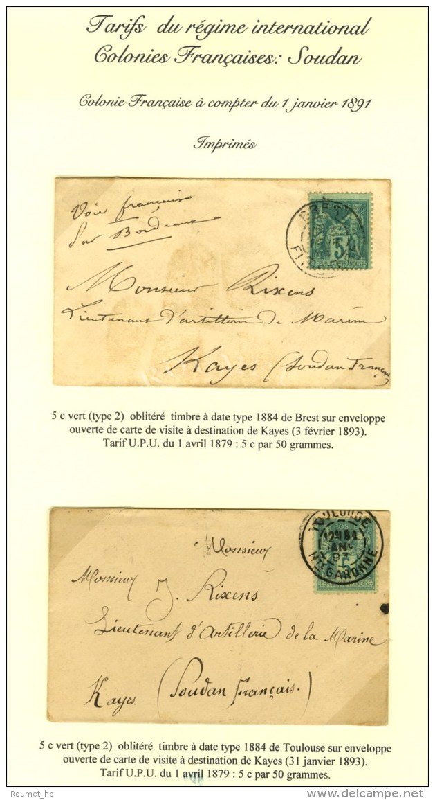 Lot De 2 Imprimés Affranchis à 5c. Pour Le Soudan Français. - TB. - 1876-1878 Sage (Type I)