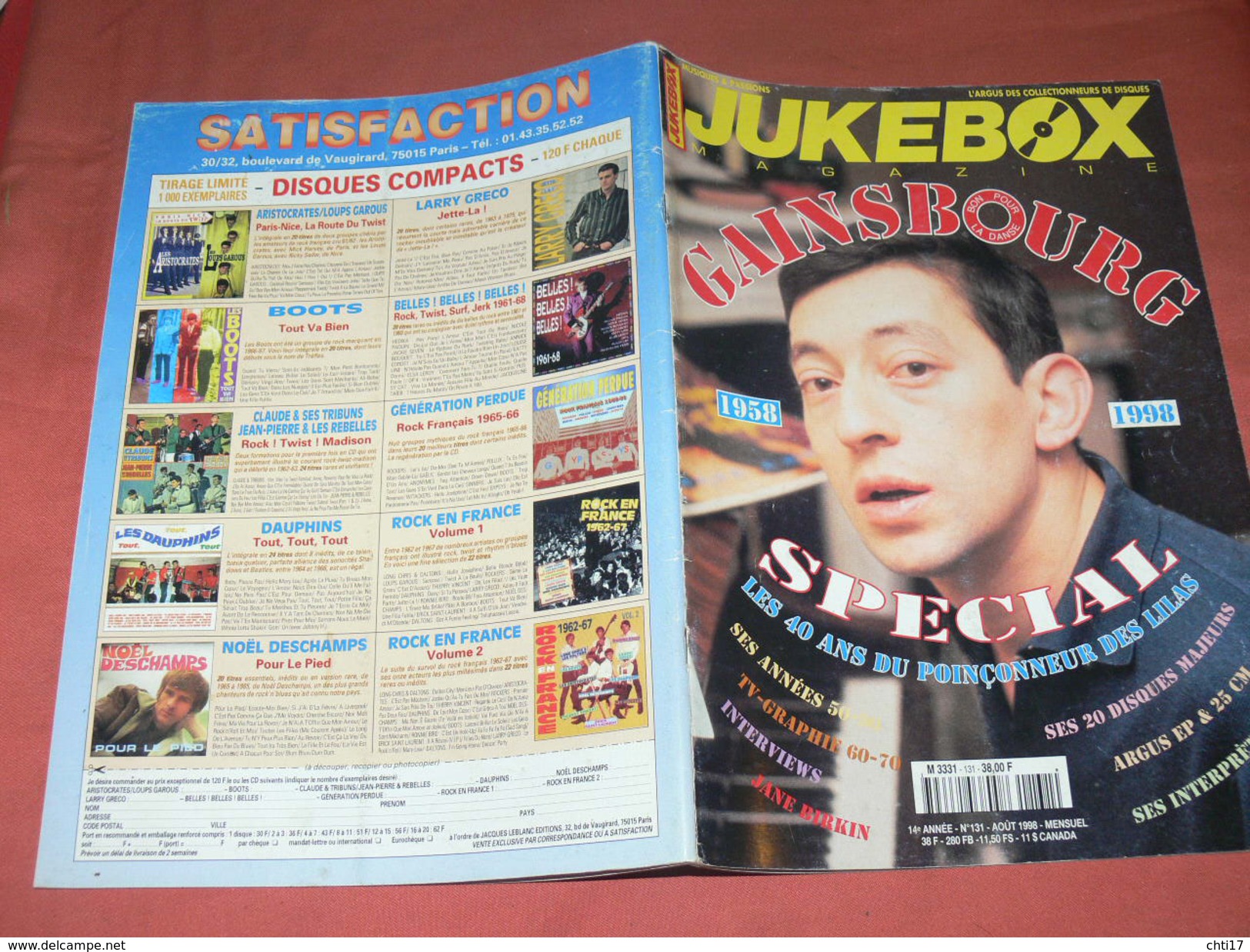 JUKEBOX MAGAZINE / COTE DES DISQUES VINYLES / SPECIAL 40 ANS DE GAINSBOURG 1958 A 1998 - Musique