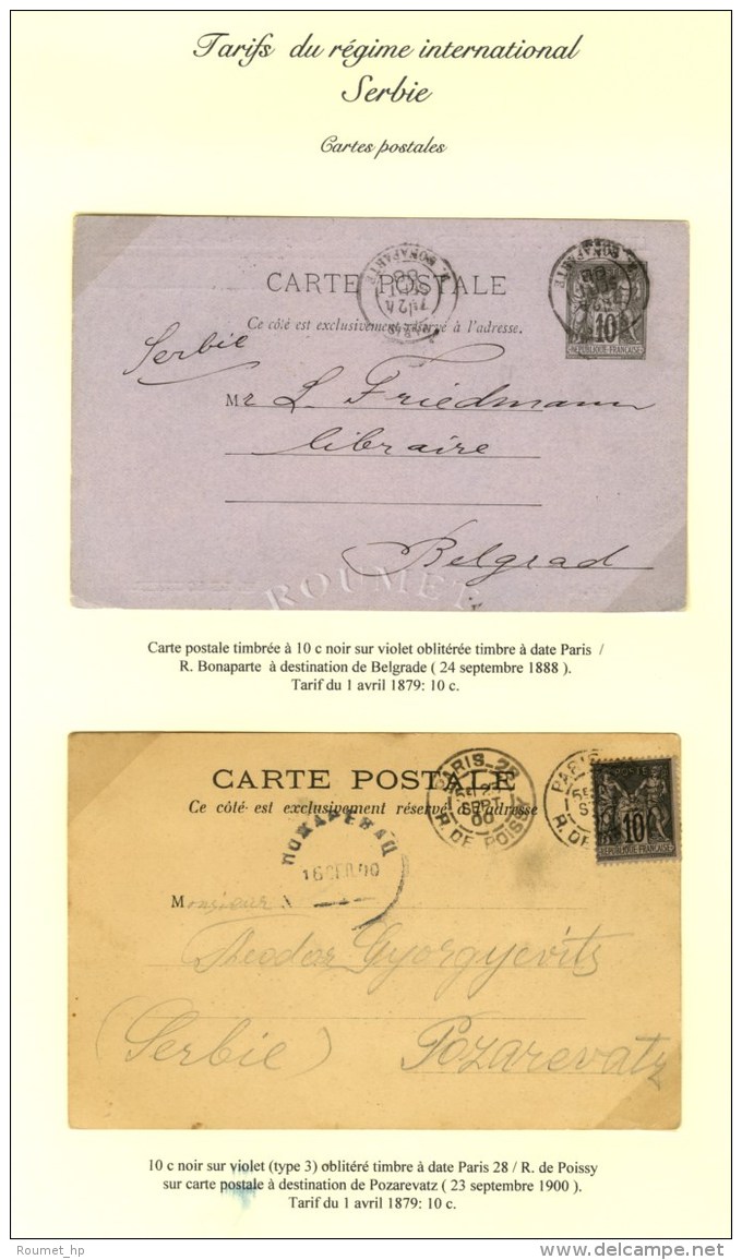 Lot De Cartes Affranchies à 10c Pour La Serbie (Belgrade Et Pozarevatz). - TB. - 1876-1878 Sage (Type I)