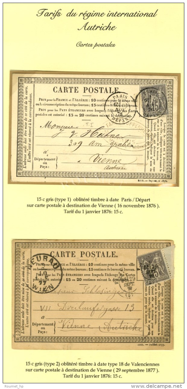 Lot De Cartes Précurseurs Pour Vienne Affranchies Avec N° 66 Et 77. - TB. - 1876-1878 Sage (Type I)