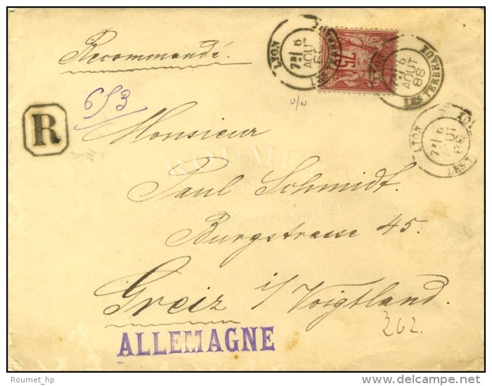 Càd LYON / LES TERREAUX / N° 81 Sur Lettre Recommandée 2 Ports Pour Greiz. 1879. - TB / SUP. - R.... - 1876-1878 Sage (Type I)