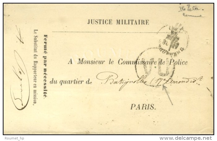 Càd T 16 CHERBOURG (48) 28 SEPT. 71 Sur Demande De Renseignement Adressée En Franchise à Paris... - Oorlog 1870