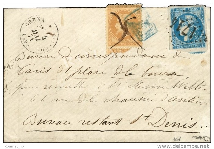 Lettre De Grenade-s-Adour Expédiée à Paris Via La Poste Restante à Saint Denis Par Le... - Oorlog 1870