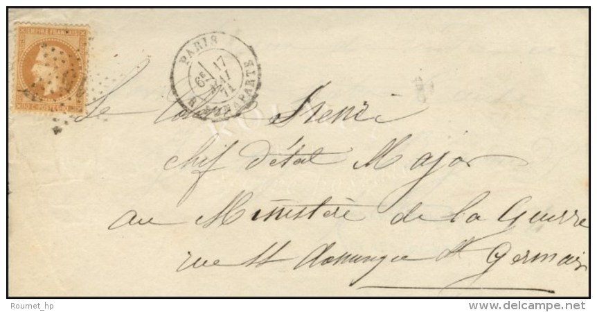 Etoile 15 / N° 28 Càd R. BONAPARTE 17 MAI 71 Sur Lettre De Dénonciation Adressée Au Chef... - Oorlog 1870