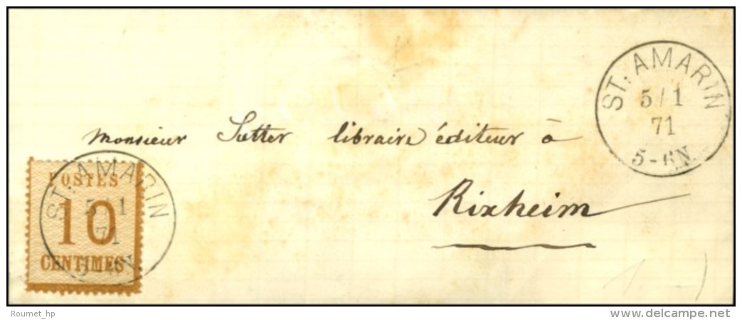 Càd ST AMARIN / Als. N° 5 Sur Lettre Pour Rixheim. 1871. - SUP. - Brieven En Documenten