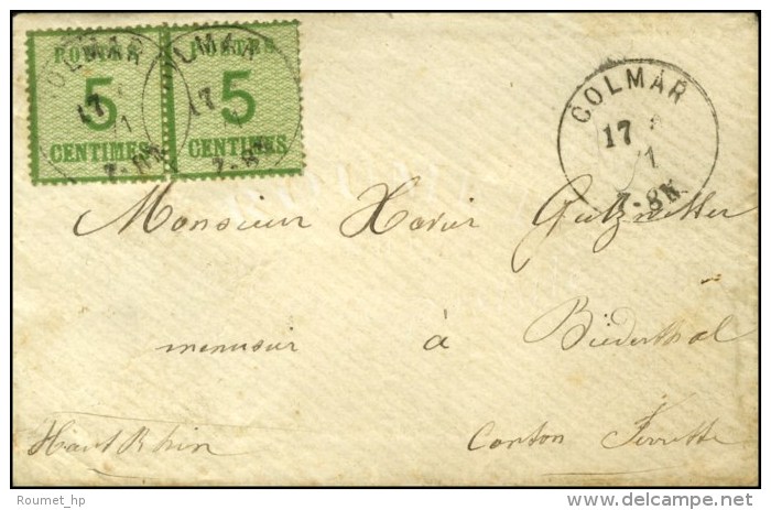 Càd COLMAR / Als. N° 4 Paire Sur Lettre Pour Buderthal. 1871.  - TB. - Brieven En Documenten