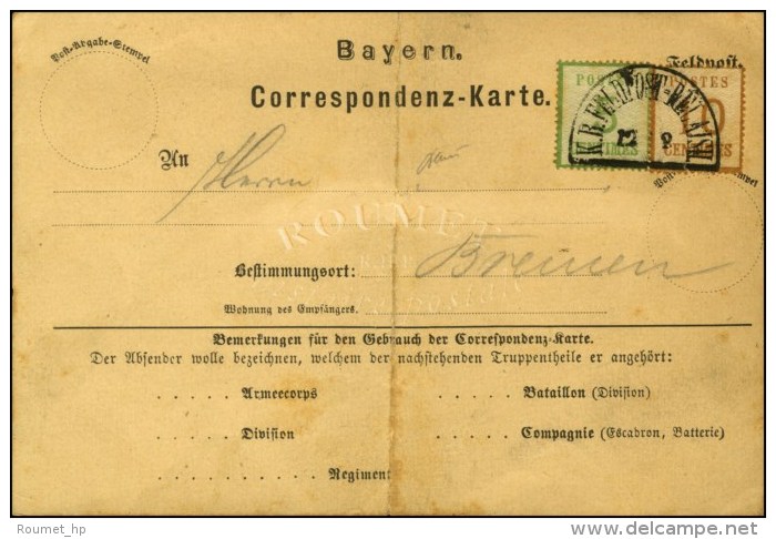 Càd Bavarois K. R. FELDPOST-RELAIS-II / Als. N° 4 + 5 Sur Carte De Correspondance Pour Bremen. - TB. -... - Brieven En Documenten