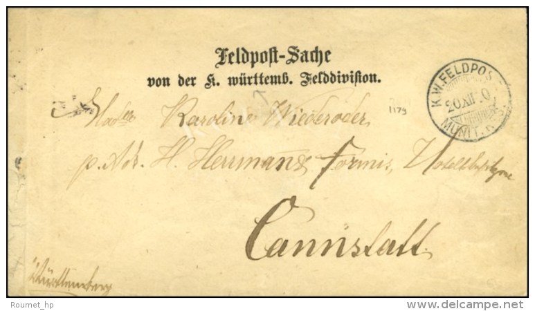 Càd KW. FELDPOST / MUNIT RES. 20.12.70 Sur Lettre à En-tête Wurttemb Felddivision. - TB. - R.  ... - Oorlog 1870