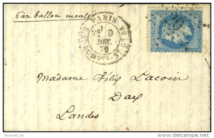 Etoile 20 / N° 29 Càd R. ST DOMque ST GN 58 9 DEC. 70 Sur Lettre Pour Dax. Au Verso Càd Ambulant... - Oorlog 1870