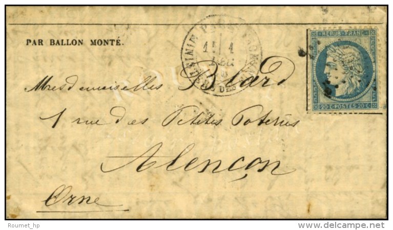 Etoile 35 / N° 37 Càd PARIS / MINISTERE DES FINANCES 1 DEC. 70 Sur Gazette N° 12 Pour Alençon... - Guerra Del 1870