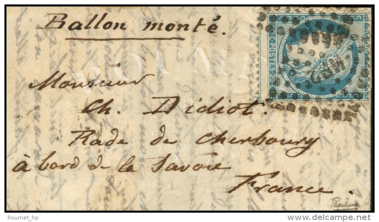 Lettre Avec Texte Daté De Paris Le 19 Octobre 1870 Sur Lettre Pour Un Marin '' à Bord De La Savoie ''... - Guerra De 1870