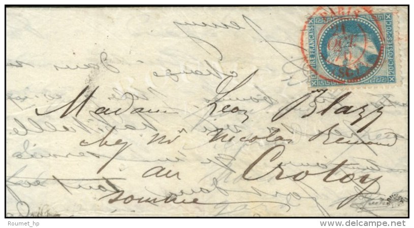 Càd Rouge PARIS SC 21 OCT. 70 / N° 29 Sur Lettre Pour Le Crotoy (Somme). Càd D'arrivée T... - Oorlog 1870