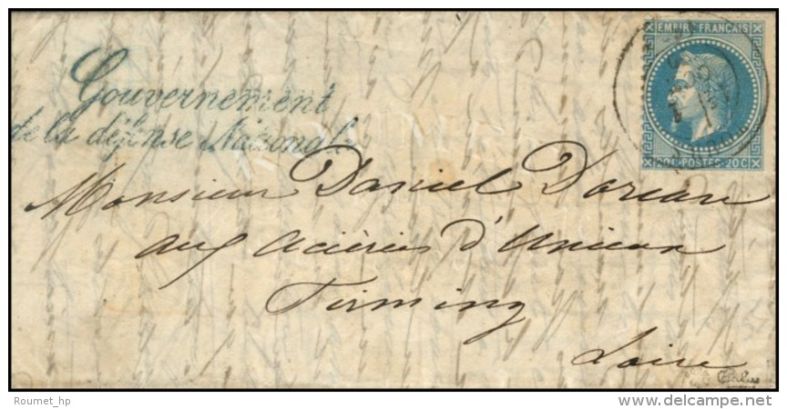 Lettre Avec Texte Daté De Paris Le 26 Septembre 1870 Pour Firminy (84). Càd T 17 TOURS (36) 1 OCT. 70... - Oorlog 1870