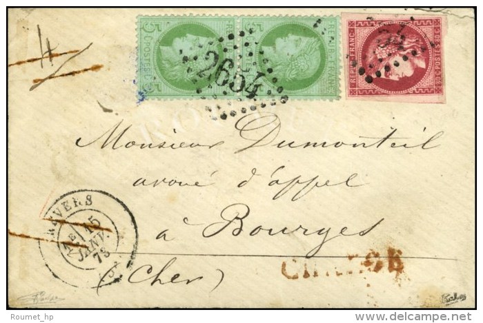 GC 2654 / N° 49 Rose Carminé Foncé (très Belle Nuance) + 53 (2) Càd T 17 NEVERS... - 1870 Bordeaux Printing