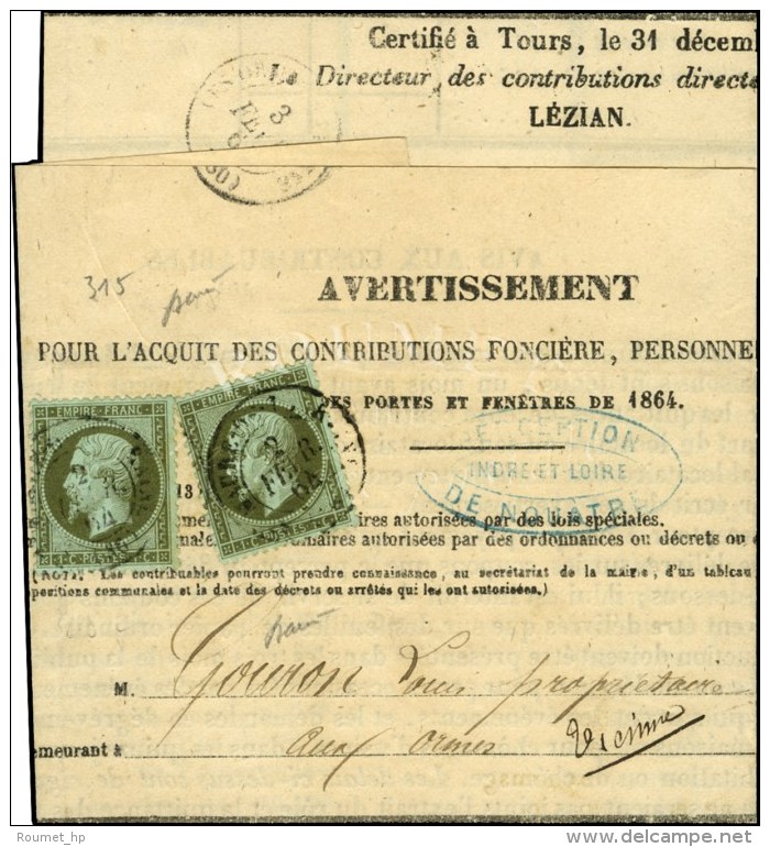 Càd / N° 19 (2) Sur Avertissement. 1864. - TB. - 1862 Napoleon III