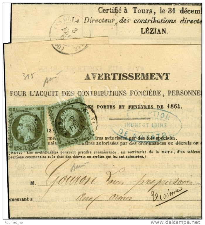 Càd / N° 19 (2) Sur Avertissement. 1864. - TB. - 1862 Napoleone III