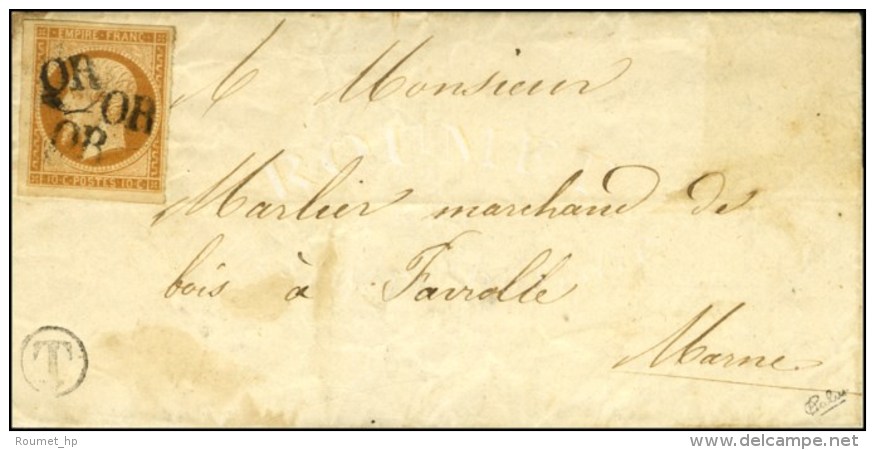 OR (3 Frappes) / N° 13 + B. Rur T Sur Lettre Avec Texte Daté '' Michelmont '' (Marne). 1856. - TB / SUP.... - 1853-1860 Napoleon III