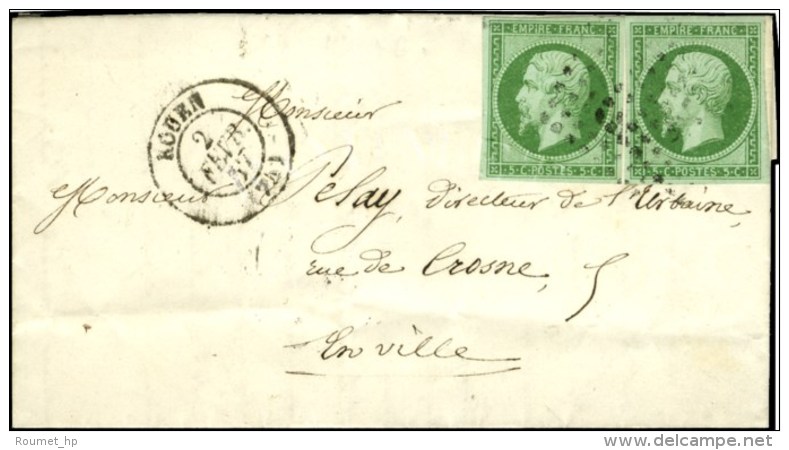 PC 2738 / N° 12 (2) Belles Marges Et Belle Nuance Càd T 15 ROUEN (74) Sur Lettre Locale Avec Texte... - 1853-1860 Napoleon III