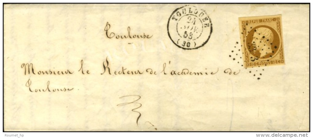 PC 3383 / N° 9 Càd T 15 TOULOUSE (30) Sur Lettre Avec Texte Local. 1853. - SUP. - R. - 1852 Louis-Napoleon