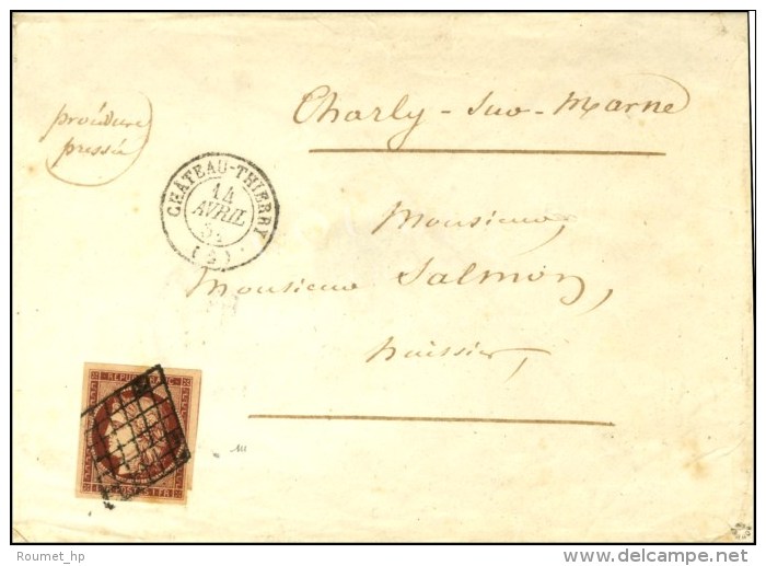 Grille / N° 6 Carmin Brun (superbes Marges) Càd T 15 CHÂTEAU-THIERRY (2). 1851. - SUP. - R. - 1849-1850 Cérès