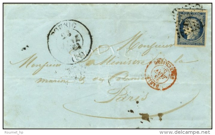 PC 2543 / N° 4 (belles Marges) Càd T 13 PORNIC (42) Sur Lettre Adressée Au Ministère De La... - 1849-1850 Ceres