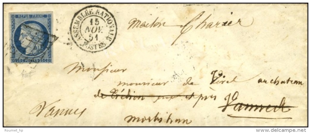 Grille / N° 4 Càd ASSEMBLÉE NATIONALE / POSTES. 1851. - TB / SUP. - R. - 1849-1850 Cérès