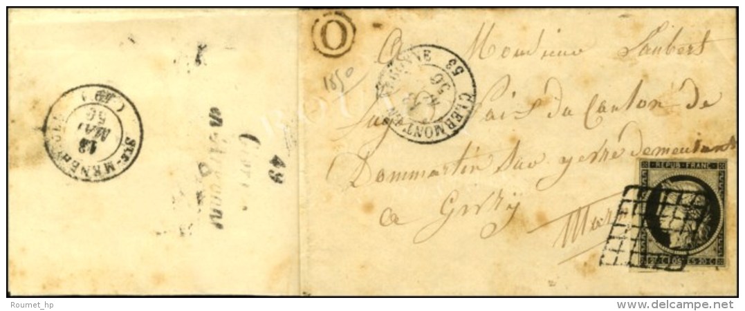 Grille / N° 3 Càd T 15 CLERMONT-EN-ARGONNE 53 B. Rur O Sur Lettre Avec Texte Daté Aubreville Le... - 1849-1850 Ceres