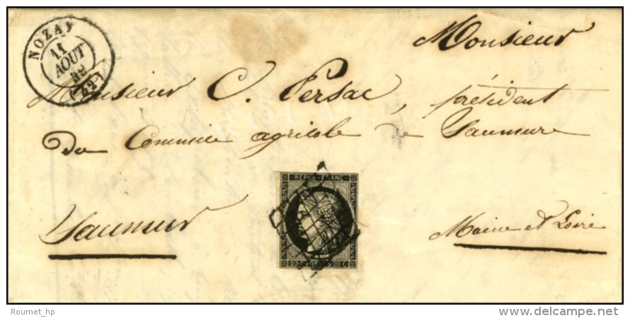Grille / N° 3 Càd T 15 NOZAY Sur Lettre Avec Texte Daté De Grand Jouan. 1849. - SUP. - 1849-1850 Ceres