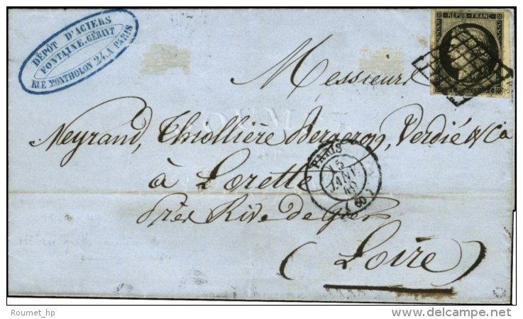 Grille / N° 3 Càd PARIS (60) 15 JANV. 49. - TB. - 1849-1850 Cérès