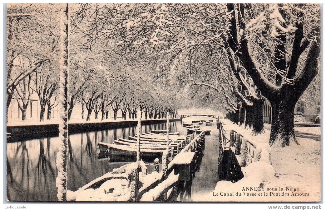 74 ANNECY - Sous La Neige, Le Canal Du Vassé. - Annecy