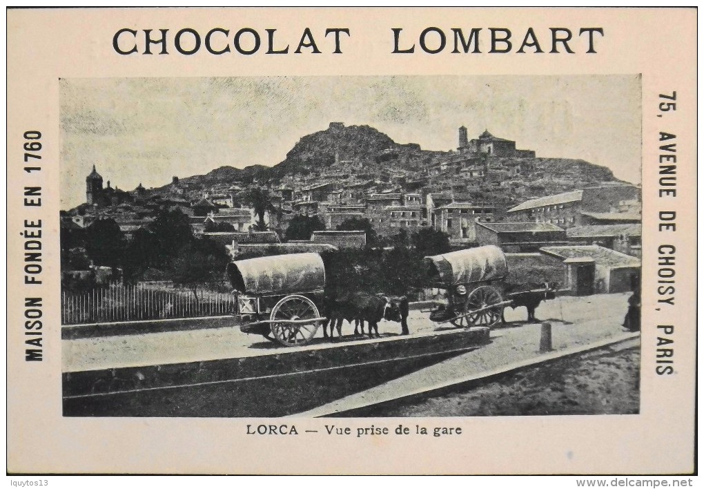 TRES BELLE CHROMO. CHOCOLAT LOMBART - LORCA - Vue Prise De La Gare - En Parfait Etat - Lombart