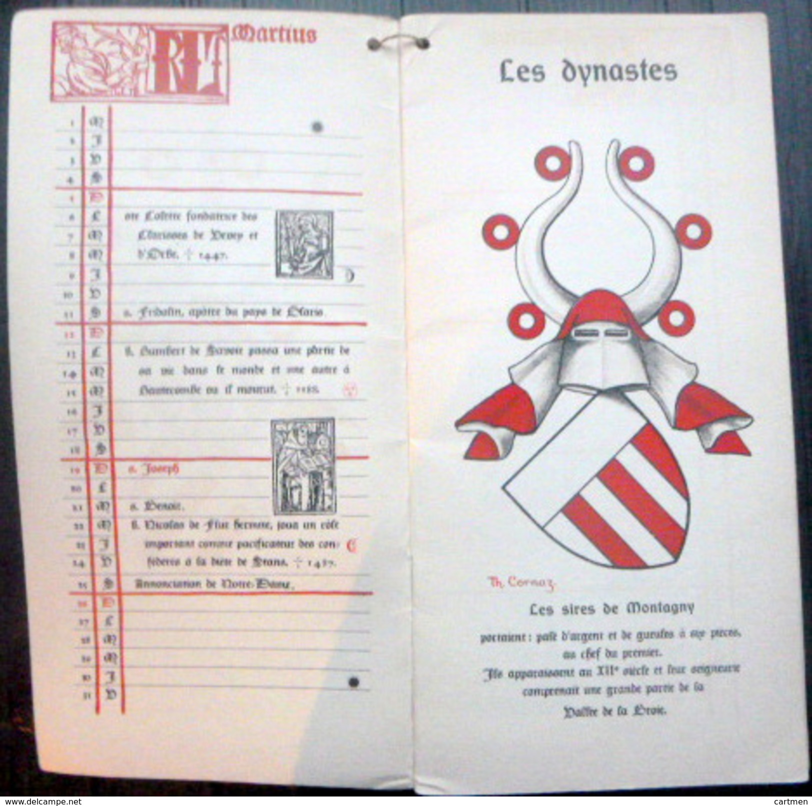 SUISSE SWISS  CALENDRIER HERALDIQUE VAUDOIS  POUR 1911 DOUZE  BLASONS DE CORNAZ  COLORES  6 SCANS - 1901-1940