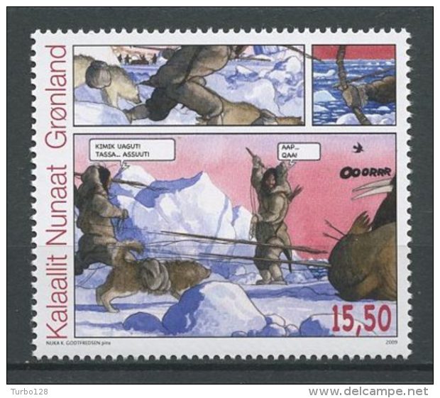 GROENLAND 2009  N° 515 ** Neuf MNH Superbe Cote 6,50 € BD Bandes Dessinées Dessinateur Godtfredsen Chiens Dogs Animaux - Unused Stamps