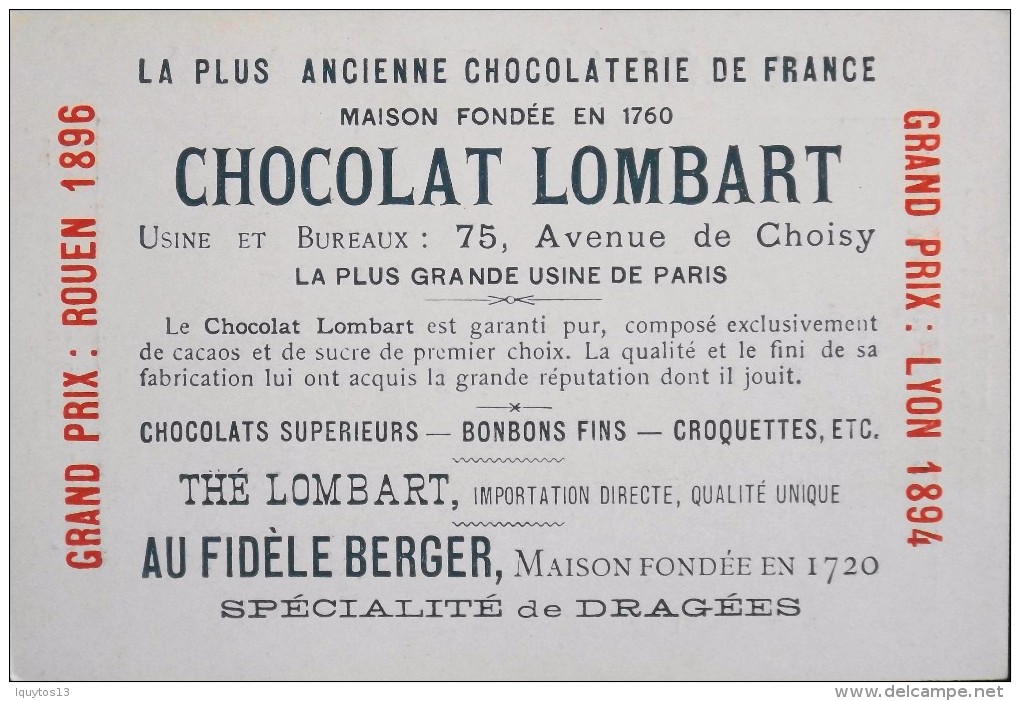 TRES BELLE CHROMO. CHOCOLAT LOMBART - GERARDMER - Cascade De Retournemer - En Parfait Etat - Lombart