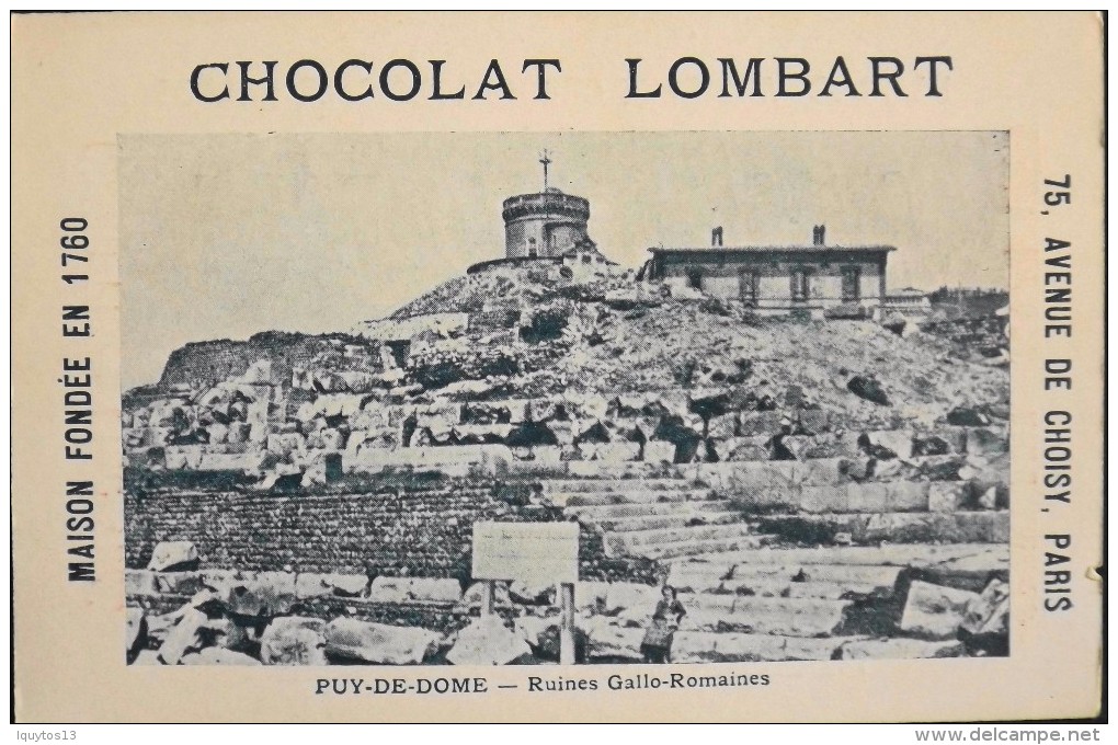 TRES BELLE CHROMO. CHOCOLAT LOMBART - PUY-de-DOME - Ruines Gallo-Romaines - En Parfait Etat - Lombart