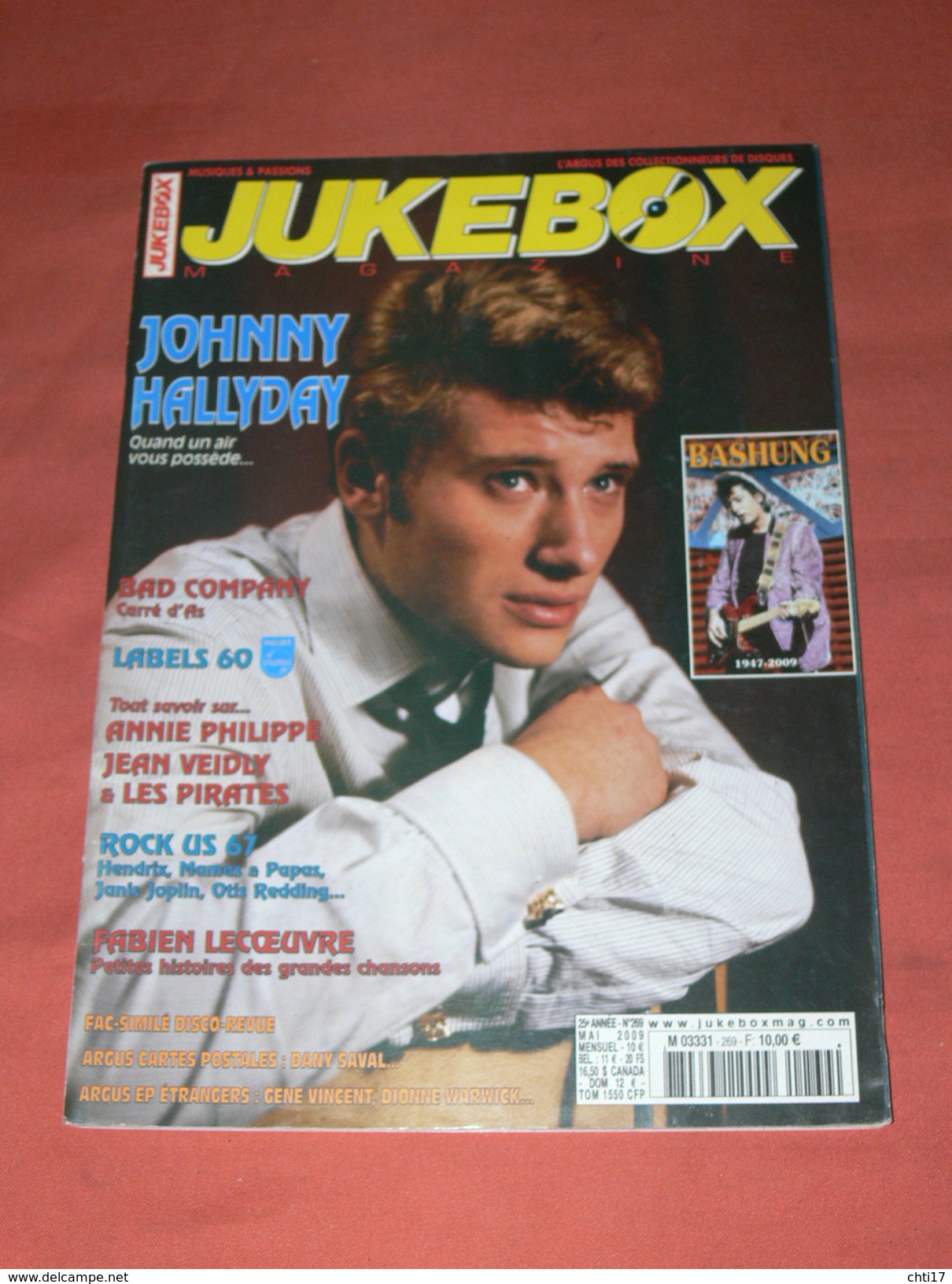 JUKEBOX MAGAZINE / COTE  DISQUES VINYLES 1960 / SPECIAL JOHNNY HALLYDAY / BASHUNG 1947 2009 /COTE CARTES POSTALES RARETE - Musique